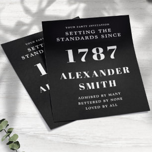 Budget Birthday Invitation Black White Flyer