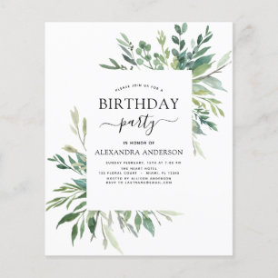 Budget Birthday Party Spring Botanical Greenery