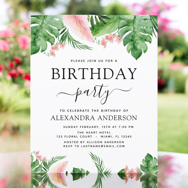 Budget Birthday Party Tropical Palm Floral (Creator Uploaded)