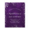Budget birthday purple silver glitter invitation