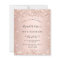 Budget birthday rose gold glitter invitation