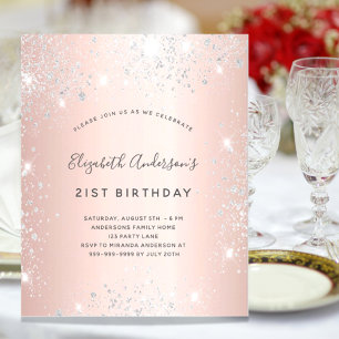 Budget birthday rose gold silver glitter dust