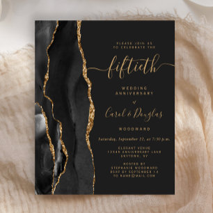 Budget Black Agate Gold 50th Anniversary Party