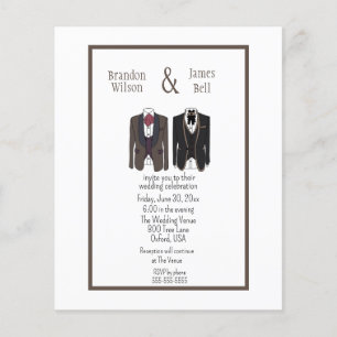 BUDGET Black and Brown Gay Couple Wedding  Flyer