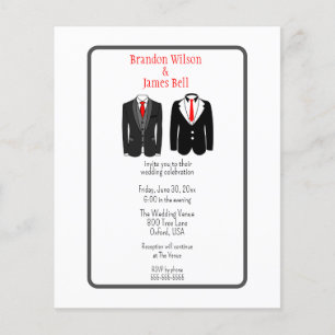 BUDGET Black and Grey Gay Couple Wedding Flyer