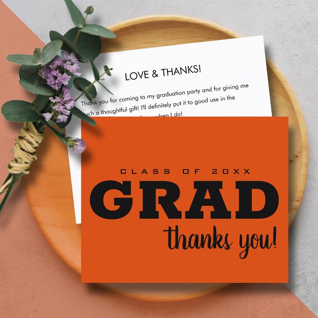 Budget Black and Orange Thank You Note (Creator Uploaded)
