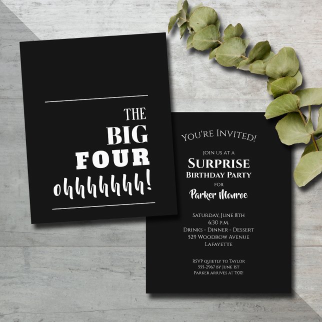 Budget Black and White 40th Birthday Invitations (Creator Uploaded)