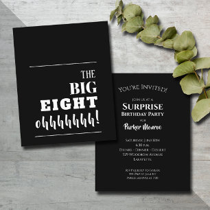 Budget Black and White 80th Birthday Invitations