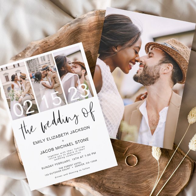 Budget Black and White Photo Wedding Invitation (Creator Uploaded)