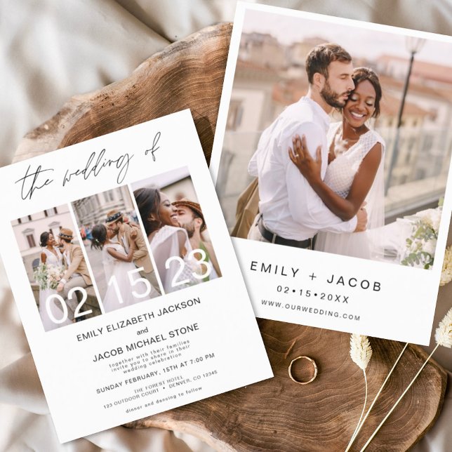 Budget Black and White Photo Wedding Invitation (Creator Uploaded)