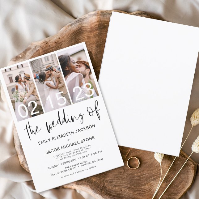 Budget Black and White Photo Wedding Invitation (Creator Uploaded)