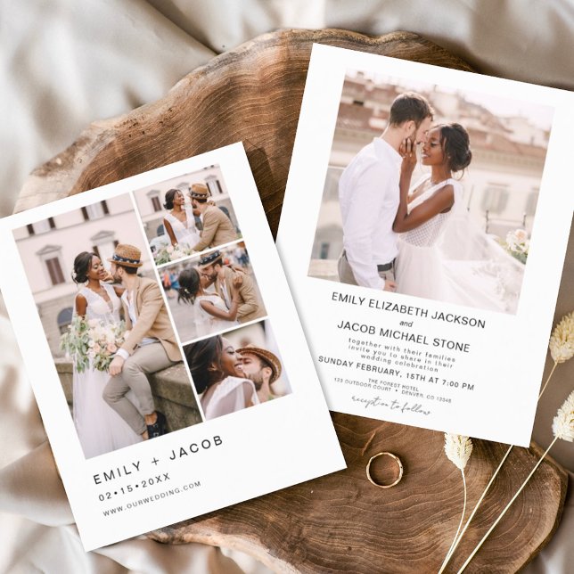 Budget Black and White Photo Wedding Invitation (Creator Uploaded)