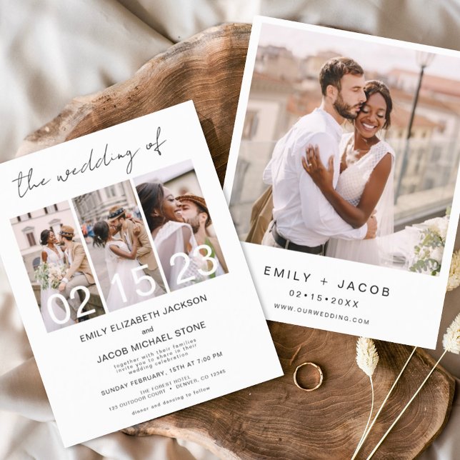 Budget Black and White Photo Wedding Invitation (Creator Uploaded)