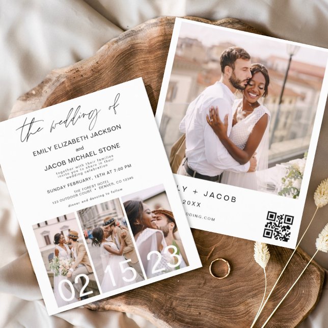 Budget Black and White Photo Wedding Invitation (Creator Uploaded)
