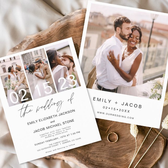 Budget Black and White Photo Wedding Invitation (Creator Uploaded)