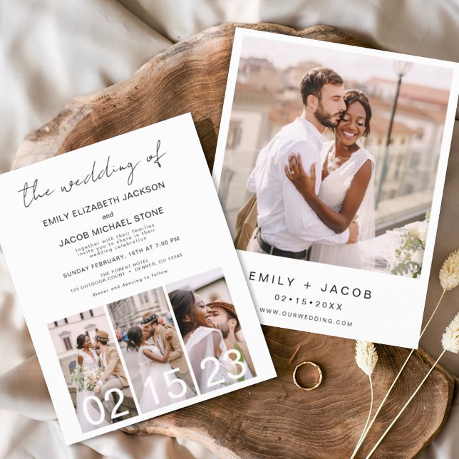 Budget Black and White Photo Wedding Invitation (Creator Uploaded)