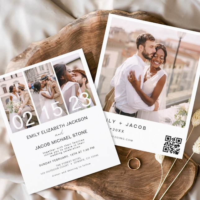 Budget Black and White Photo Wedding Invitation (Creator Uploaded)