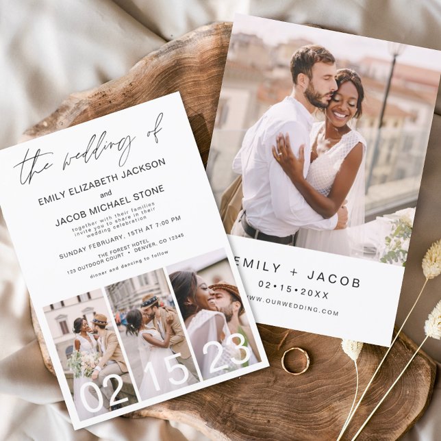 Budget Black and White Photo Wedding Invitation (Creator Uploaded)