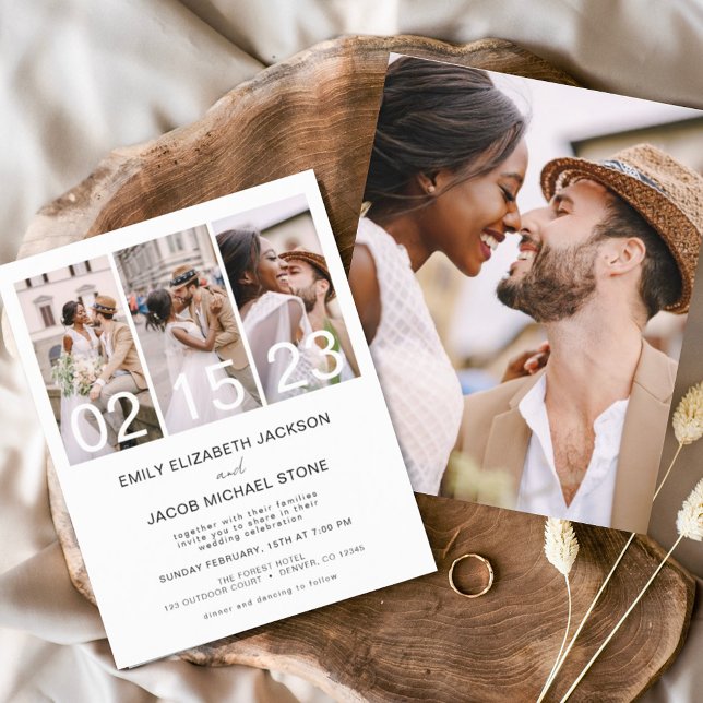 Budget Black and White Photo Wedding Invitation (Creator Uploaded)