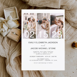 Budget Black and White Photo Wedding Invitation