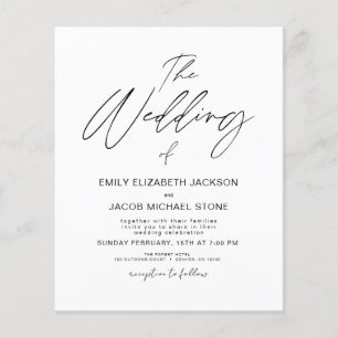 Budget Black and White Photo Wedding Invitation Flyer
