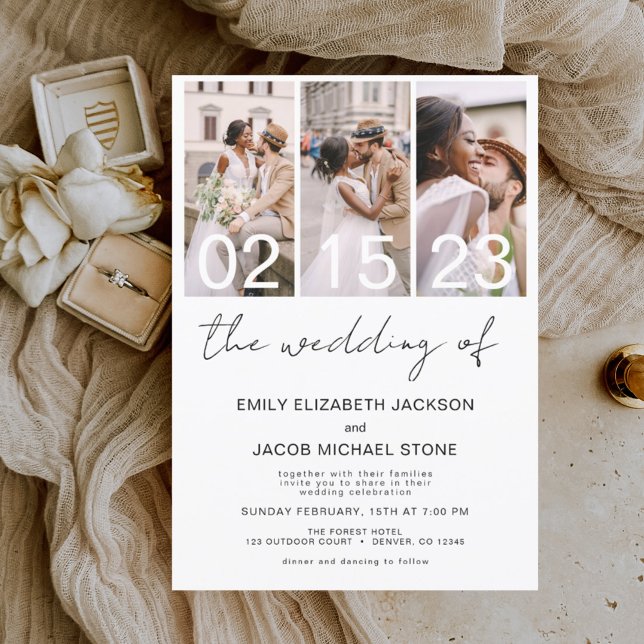 Budget Black and White Photo Wedding Invitation Flyer (Creator Uploaded)