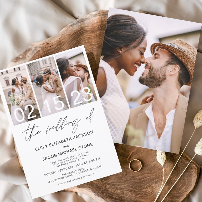 Budget Black and White Photo Wedding Invitation Flyer (Creator Uploaded)