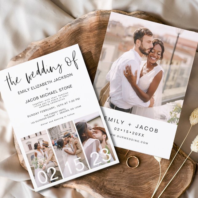 Budget Black and White Photo Wedding Invitation Flyer (Creator Uploaded)