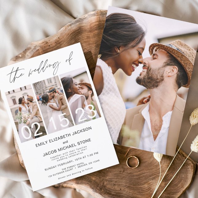Budget Black and White Photo Wedding Invitation Flyer (Creator Uploaded)