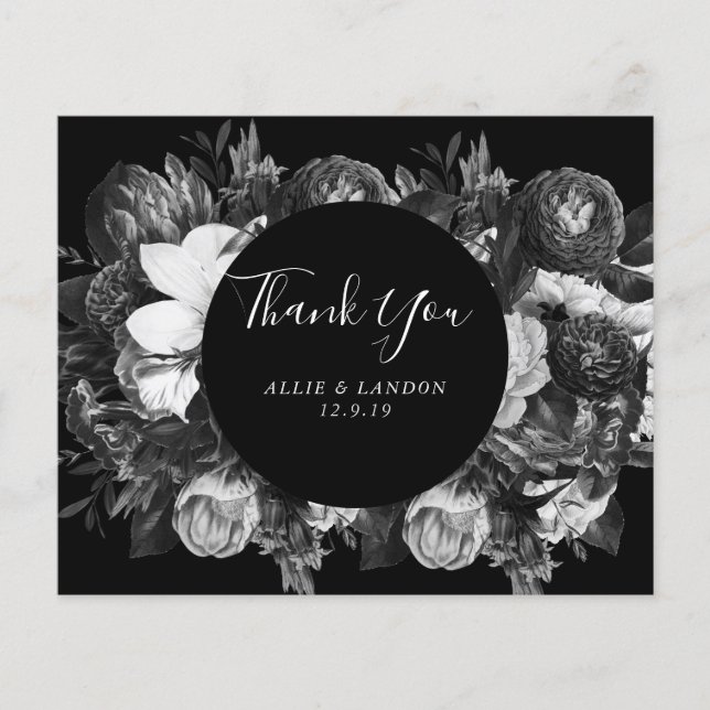 Budget | Black and White Thank You Card  (Front)