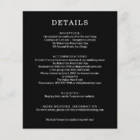 Budget Black and White Wedding Details