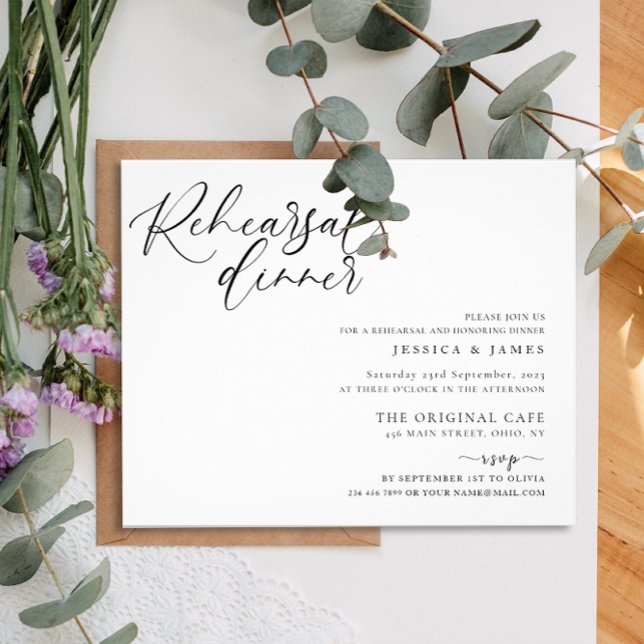 Budget Black and White Wedding Rehearsal Dinner Flyer (Creator Uploaded)