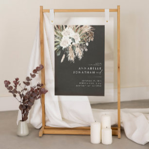 Budget black boho botanical modern elegant foliage poster