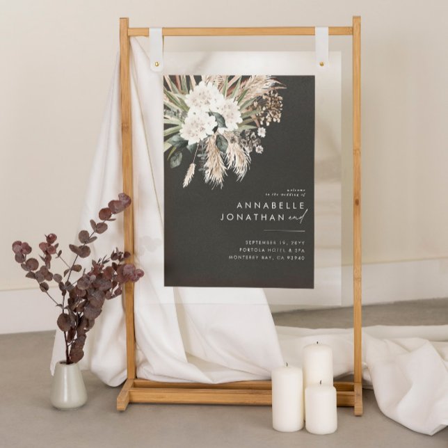 Budget black boho botanical modern elegant foliage poster (Creator Uploaded)