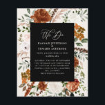 Budget black botanical wedding details invite flyer<br><div class="desc">Budget rustic watercolor floral wedding invite and details card. With beautiful rust,  terracotta,  blush pink,  black,  natural cream and sage green pampas grass eucalyptus watercolor details. This modern wedding invite is sure to set the style for your big day.</div>