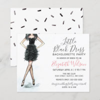 Budget Black Dress Bachelorette Party Invitation