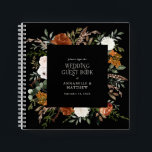 Budget black floral wedding guest book rustic<br><div class="desc">Terracotta,  natural,  sage green and black floral botanical stag modern rustic elegant arch wedding budget guest book favour decor design. Part of a modern collection.</div>