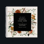 Budget black floral wedding guest book rustic<br><div class="desc">Terracotta,  natural,  sage green and black floral botanical stag modern rustic elegant arch wedding budget guest book favour decor design. Part of a modern collection.</div>