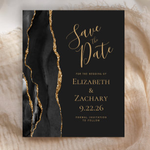 Budget Black Gold Agate Dark Save the Date