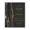 Budget Black Gold Agate Dark Wedding Invitation