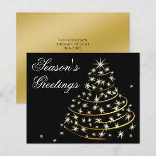 Budget Black Gold Christmas Tree Holiday Card