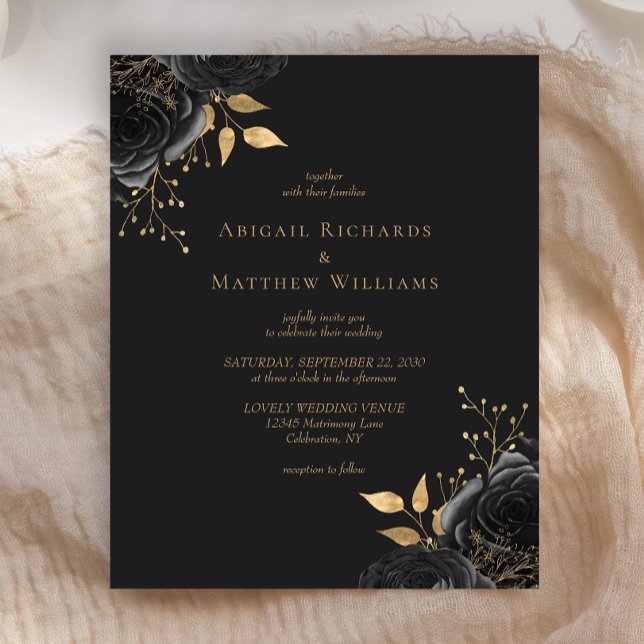 Budget Black Gold Floral Dark Wedding (Creator Uploaded)