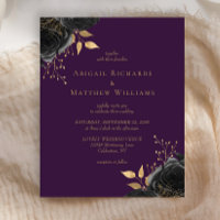 Budget Black Gold Floral Purple Wedding