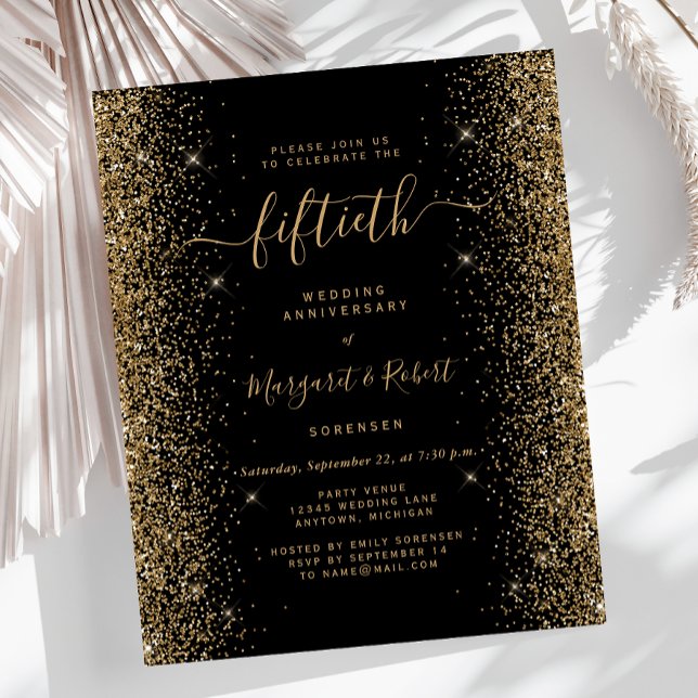 Budget Black Gold Glitter 50th Anniversary Party (Creator Uploaded)