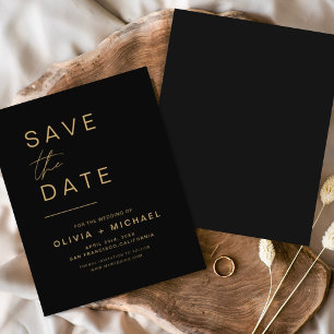 Budget Black Gold Save the Date Elegant
