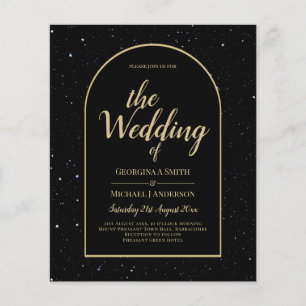 BUDGET BLACK GOLD Starry Night Wedding INVITE Flyer