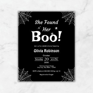 Budget Black Halloween Bridal Shower Invitation 