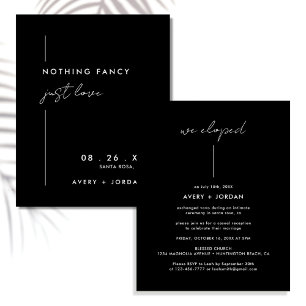 Budget Black Modern Nothing Fancy Just Love Flyer