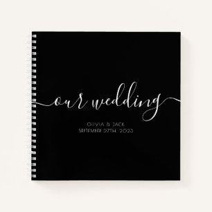Budget Black Our Wedding Script Guestbook Notebook