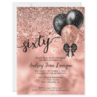 Budget Black Rose Gold Balloon Bow 60th Birthday